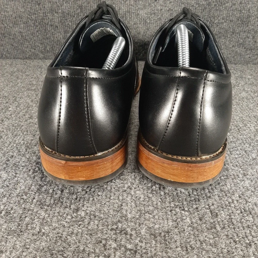 Bruno Marc Louis 2 Mens Black Leather Oxford Cap Toe Dress Shoes Size 12